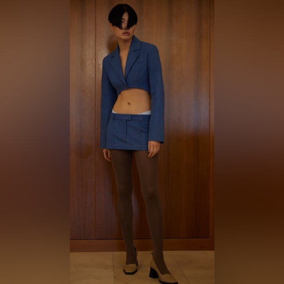 NWT Aya Muse Astrae Denim Mini Skirt Large - Picture 2 of 9